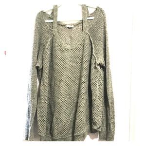 plus size pullover sweater with cold shoulders